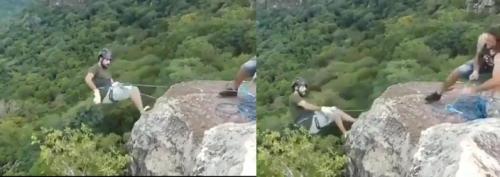 Joven sobrevive tras una caída en el Cerro Hũ